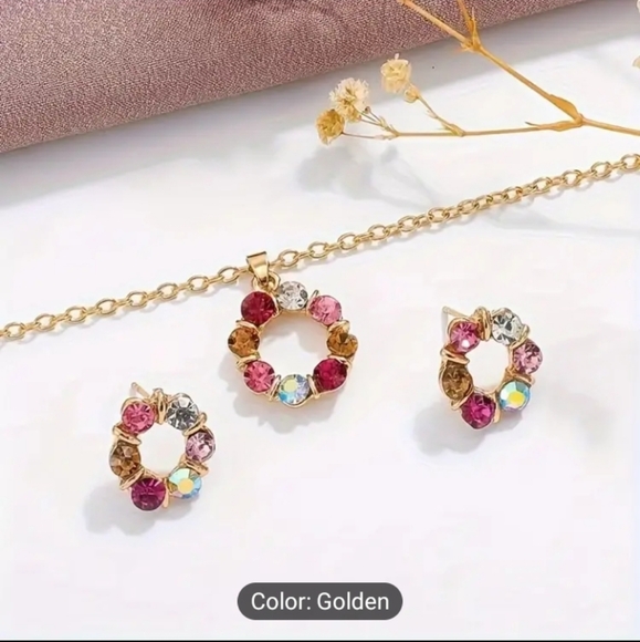 Colorful Necklace & Earrings set - Picture 2 of 4